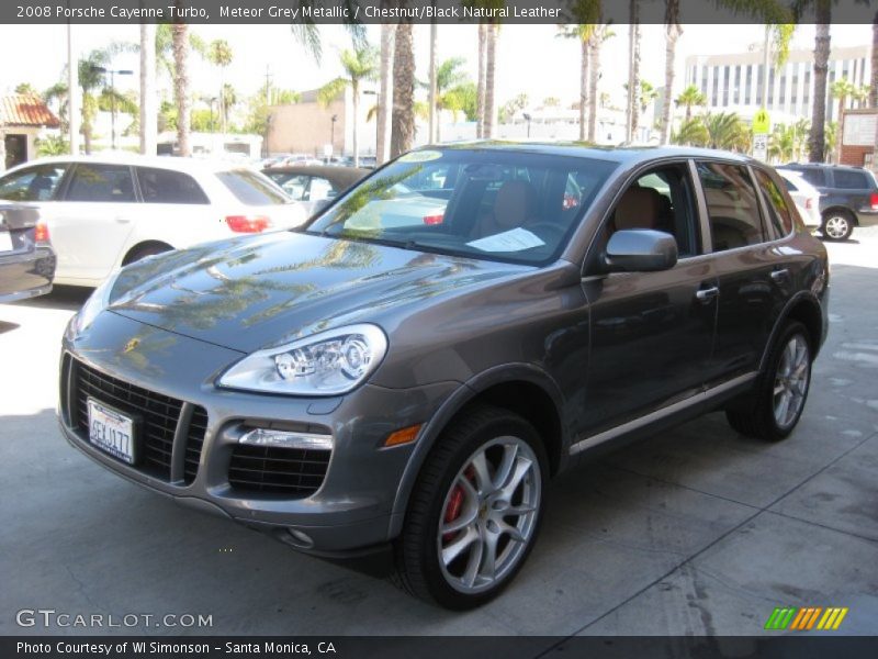 Meteor Grey Metallic / Chestnut/Black Natural Leather 2008 Porsche Cayenne Turbo
