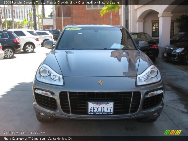 Meteor Grey Metallic / Chestnut/Black Natural Leather 2008 Porsche Cayenne Turbo