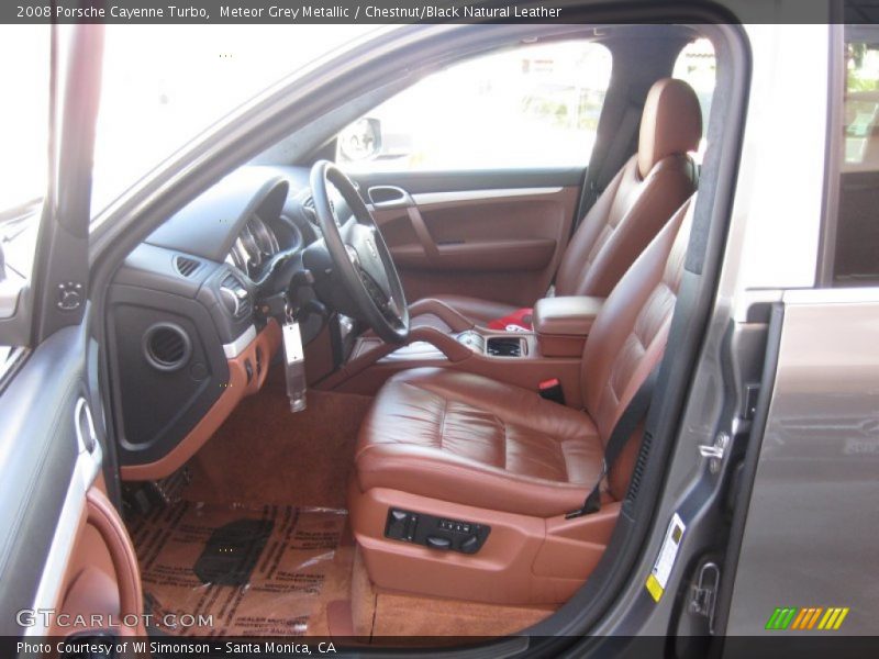 Meteor Grey Metallic / Chestnut/Black Natural Leather 2008 Porsche Cayenne Turbo