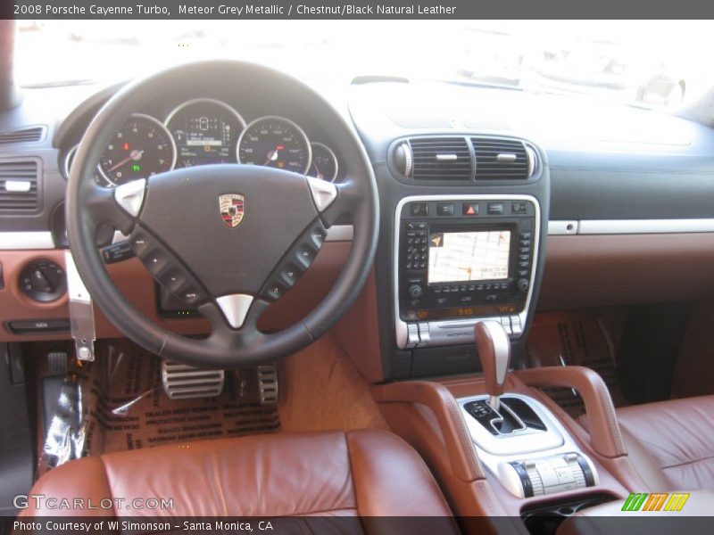 Meteor Grey Metallic / Chestnut/Black Natural Leather 2008 Porsche Cayenne Turbo