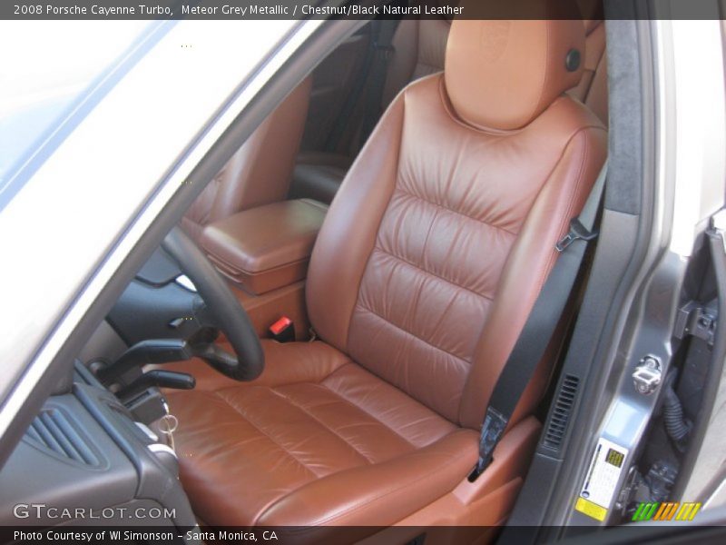 Meteor Grey Metallic / Chestnut/Black Natural Leather 2008 Porsche Cayenne Turbo