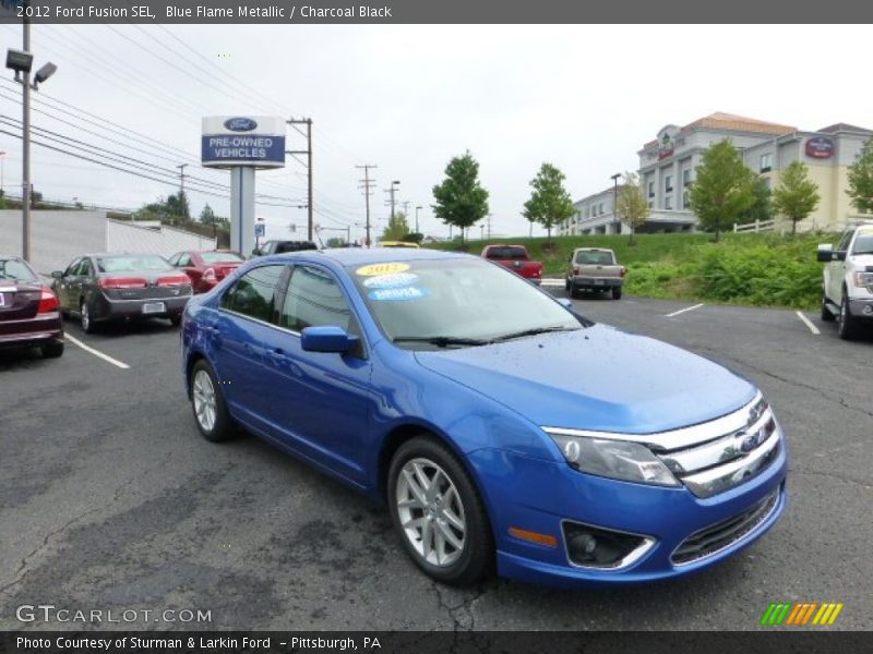 Blue Flame Metallic / Charcoal Black 2012 Ford Fusion SEL