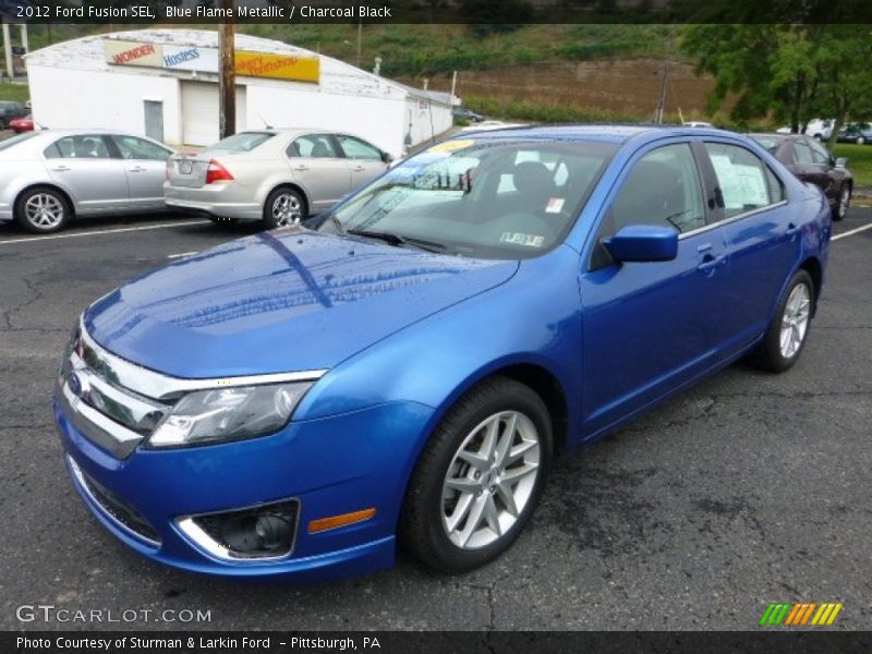 Blue Flame Metallic / Charcoal Black 2012 Ford Fusion SEL