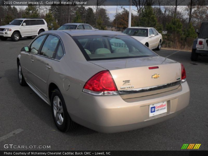 Gold Mist Metallic / Neutral 2010 Chevrolet Impala LS