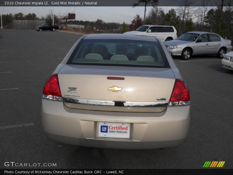 Gold Mist Metallic / Neutral 2010 Chevrolet Impala LS