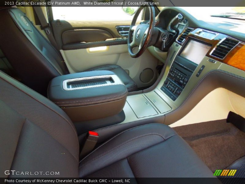 White Diamond Tricoat / Cocoa/Light Linen 2013 Cadillac Escalade ESV Platinum AWD