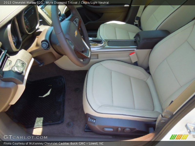 White Diamond Tricoat / Cocoa/Light Neutral 2013 Chevrolet Malibu ECO