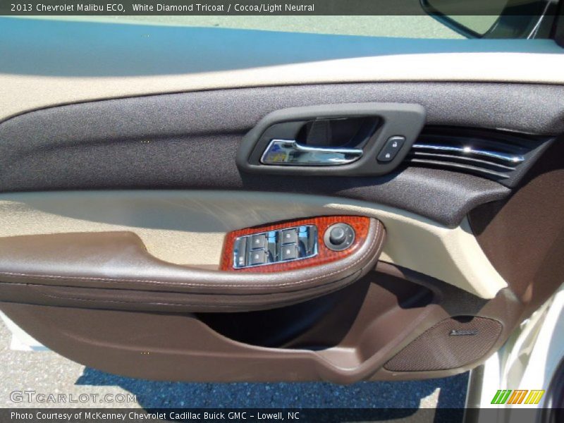 White Diamond Tricoat / Cocoa/Light Neutral 2013 Chevrolet Malibu ECO