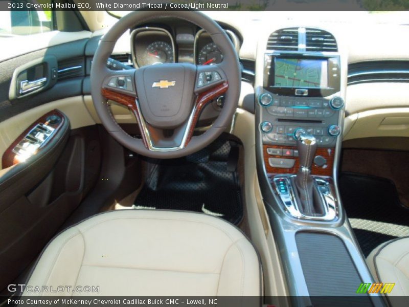 White Diamond Tricoat / Cocoa/Light Neutral 2013 Chevrolet Malibu ECO
