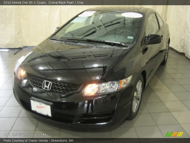 Crystal Black Pearl / Gray 2010 Honda Civic EX-L Coupe