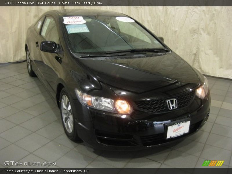 Crystal Black Pearl / Gray 2010 Honda Civic EX-L Coupe