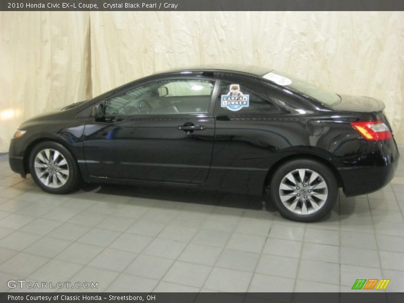 Crystal Black Pearl / Gray 2010 Honda Civic EX-L Coupe