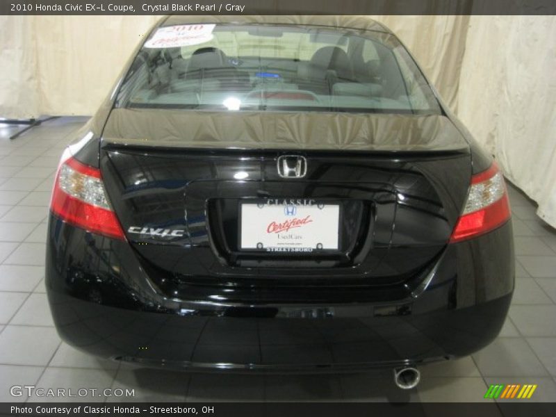 Crystal Black Pearl / Gray 2010 Honda Civic EX-L Coupe