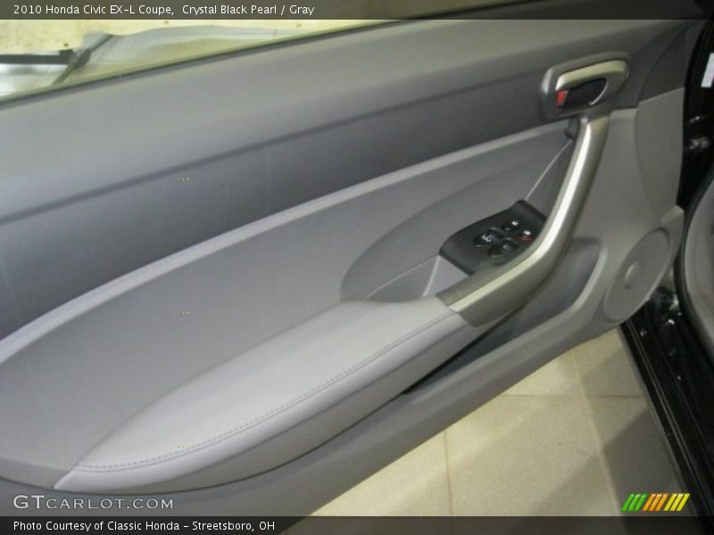 Crystal Black Pearl / Gray 2010 Honda Civic EX-L Coupe