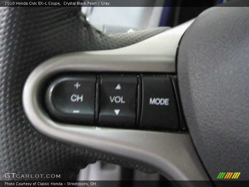 Crystal Black Pearl / Gray 2010 Honda Civic EX-L Coupe