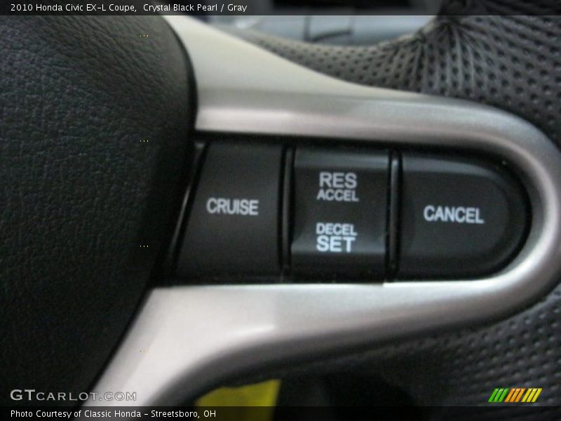 Crystal Black Pearl / Gray 2010 Honda Civic EX-L Coupe