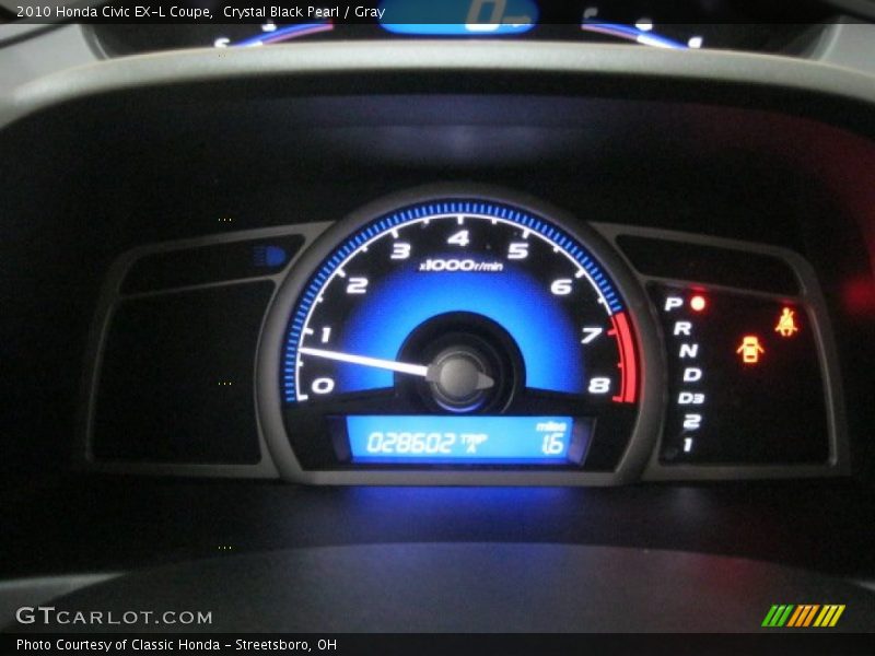 Crystal Black Pearl / Gray 2010 Honda Civic EX-L Coupe