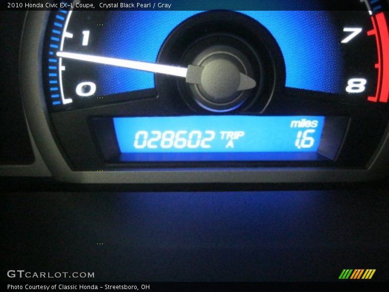 Crystal Black Pearl / Gray 2010 Honda Civic EX-L Coupe