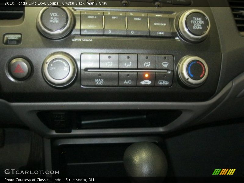 Crystal Black Pearl / Gray 2010 Honda Civic EX-L Coupe