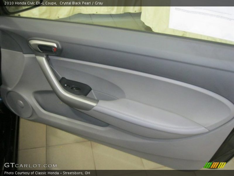 Crystal Black Pearl / Gray 2010 Honda Civic EX-L Coupe