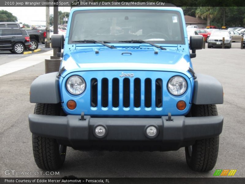 Surf Blue Pearl / Dark Slate Gray/Medium Slate Gray 2010 Jeep Wrangler Unlimited Sport