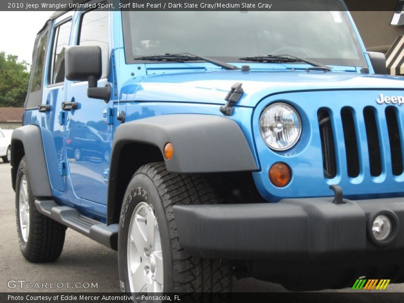 Surf Blue Pearl / Dark Slate Gray/Medium Slate Gray 2010 Jeep Wrangler Unlimited Sport