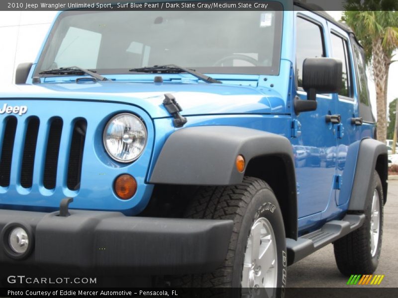 Surf Blue Pearl / Dark Slate Gray/Medium Slate Gray 2010 Jeep Wrangler Unlimited Sport