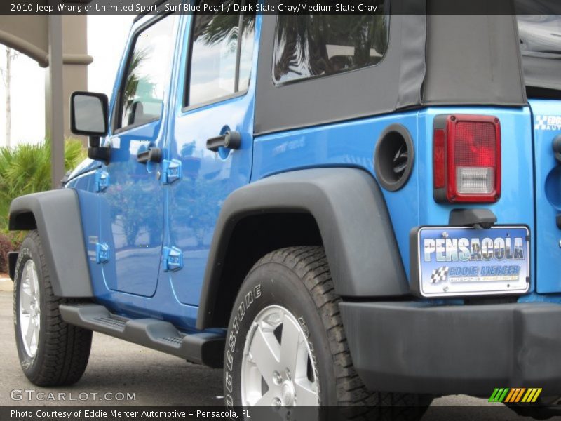 Surf Blue Pearl / Dark Slate Gray/Medium Slate Gray 2010 Jeep Wrangler Unlimited Sport