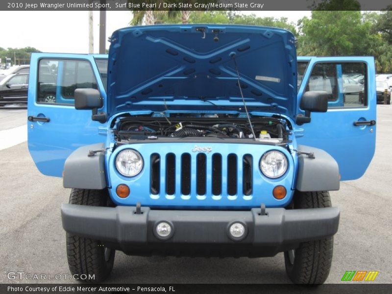 Surf Blue Pearl / Dark Slate Gray/Medium Slate Gray 2010 Jeep Wrangler Unlimited Sport