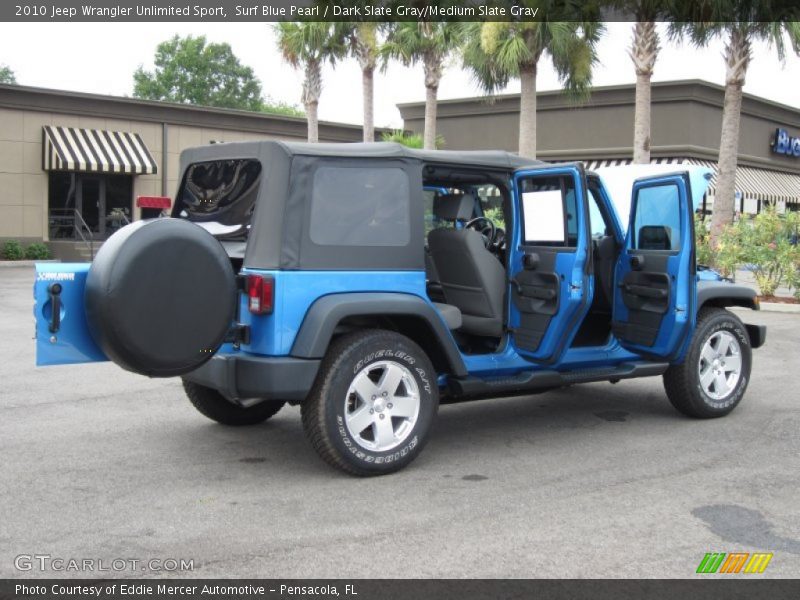 Surf Blue Pearl / Dark Slate Gray/Medium Slate Gray 2010 Jeep Wrangler Unlimited Sport