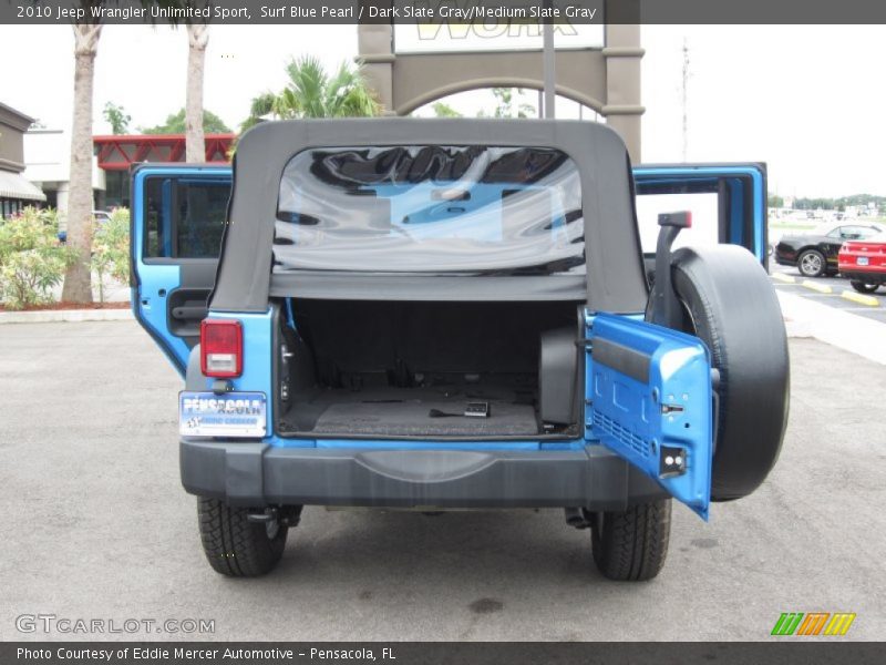 Surf Blue Pearl / Dark Slate Gray/Medium Slate Gray 2010 Jeep Wrangler Unlimited Sport