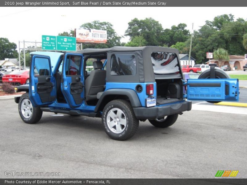 Surf Blue Pearl / Dark Slate Gray/Medium Slate Gray 2010 Jeep Wrangler Unlimited Sport