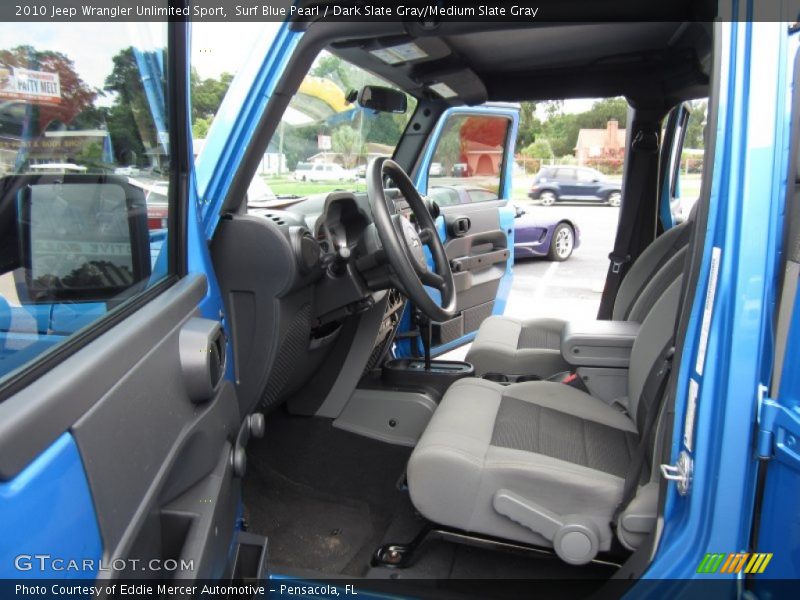 Surf Blue Pearl / Dark Slate Gray/Medium Slate Gray 2010 Jeep Wrangler Unlimited Sport