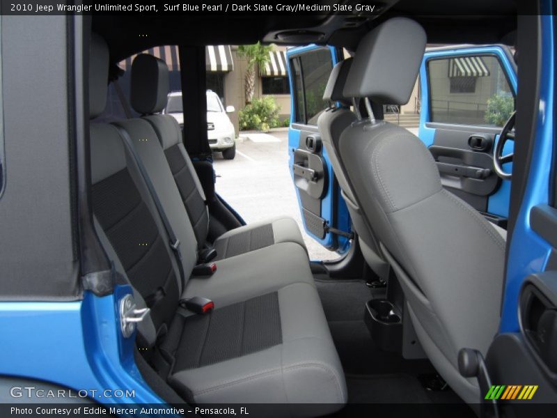 Surf Blue Pearl / Dark Slate Gray/Medium Slate Gray 2010 Jeep Wrangler Unlimited Sport