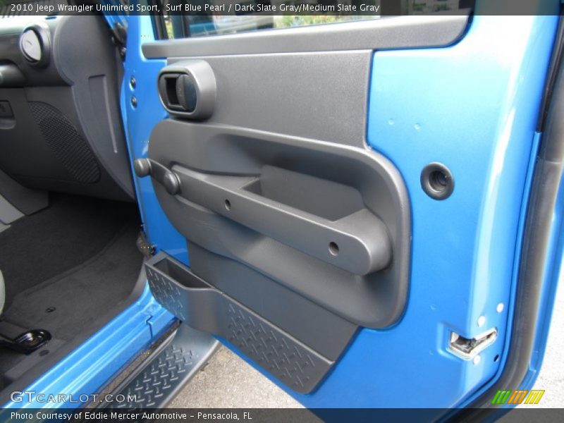 Surf Blue Pearl / Dark Slate Gray/Medium Slate Gray 2010 Jeep Wrangler Unlimited Sport