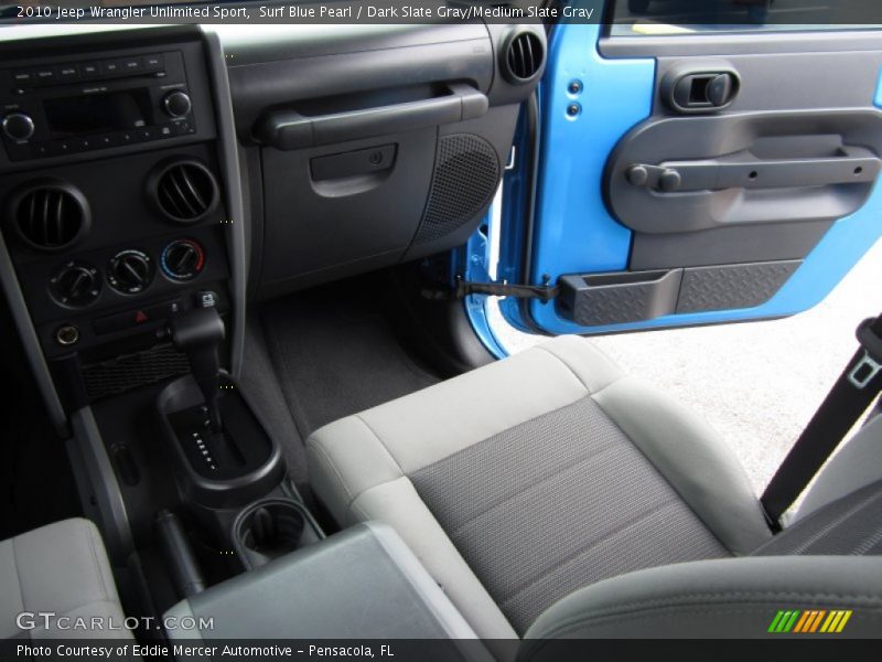 Surf Blue Pearl / Dark Slate Gray/Medium Slate Gray 2010 Jeep Wrangler Unlimited Sport