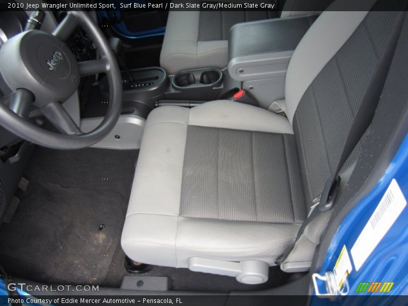 Surf Blue Pearl / Dark Slate Gray/Medium Slate Gray 2010 Jeep Wrangler Unlimited Sport