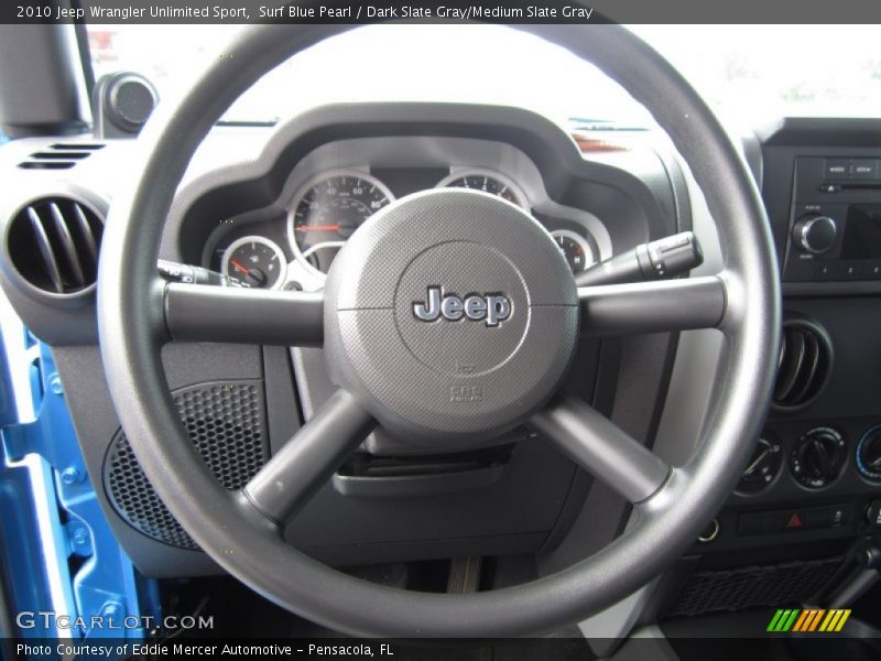 Surf Blue Pearl / Dark Slate Gray/Medium Slate Gray 2010 Jeep Wrangler Unlimited Sport