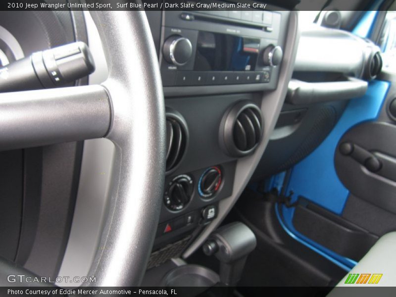 Surf Blue Pearl / Dark Slate Gray/Medium Slate Gray 2010 Jeep Wrangler Unlimited Sport