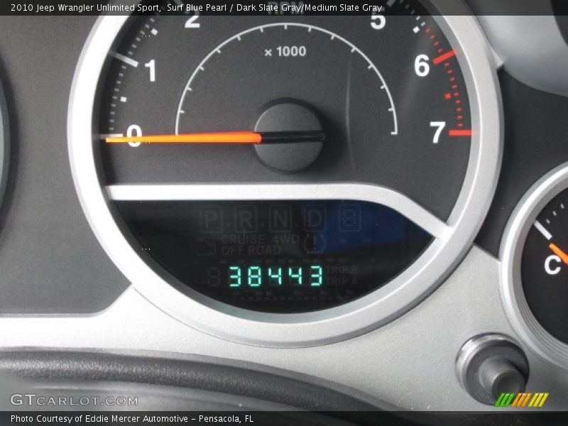 Surf Blue Pearl / Dark Slate Gray/Medium Slate Gray 2010 Jeep Wrangler Unlimited Sport
