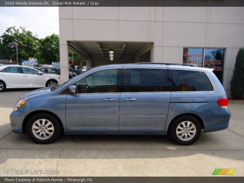 Ocean Mist Metallic / Gray 2009 Honda Odyssey EX