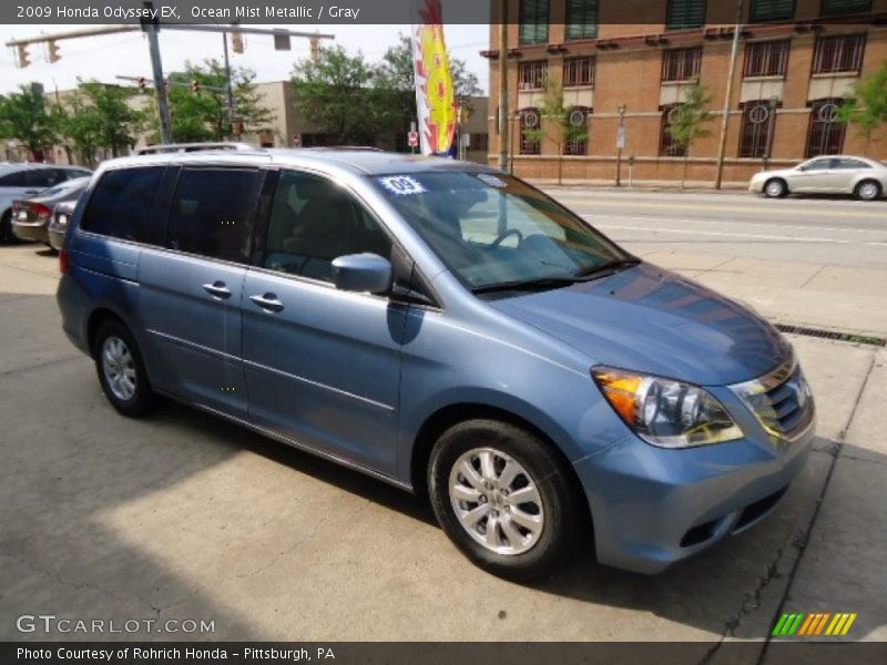 Ocean Mist Metallic / Gray 2009 Honda Odyssey EX