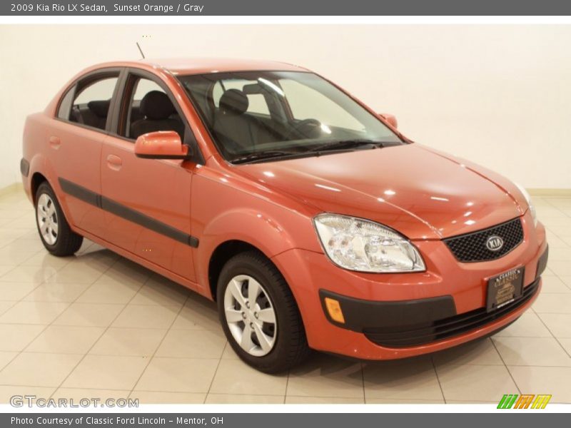 Sunset Orange / Gray 2009 Kia Rio LX Sedan