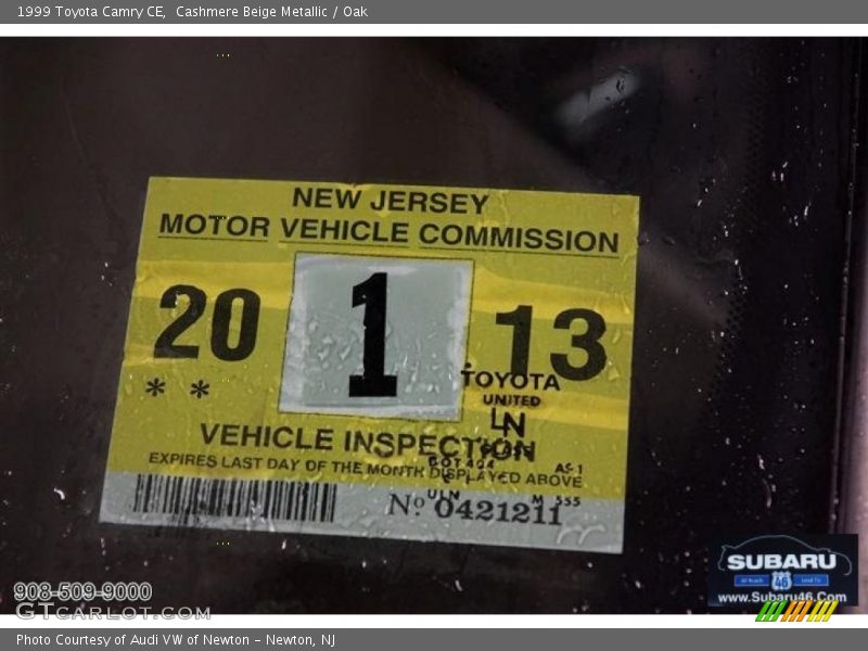 Cashmere Beige Metallic / Oak 1999 Toyota Camry CE