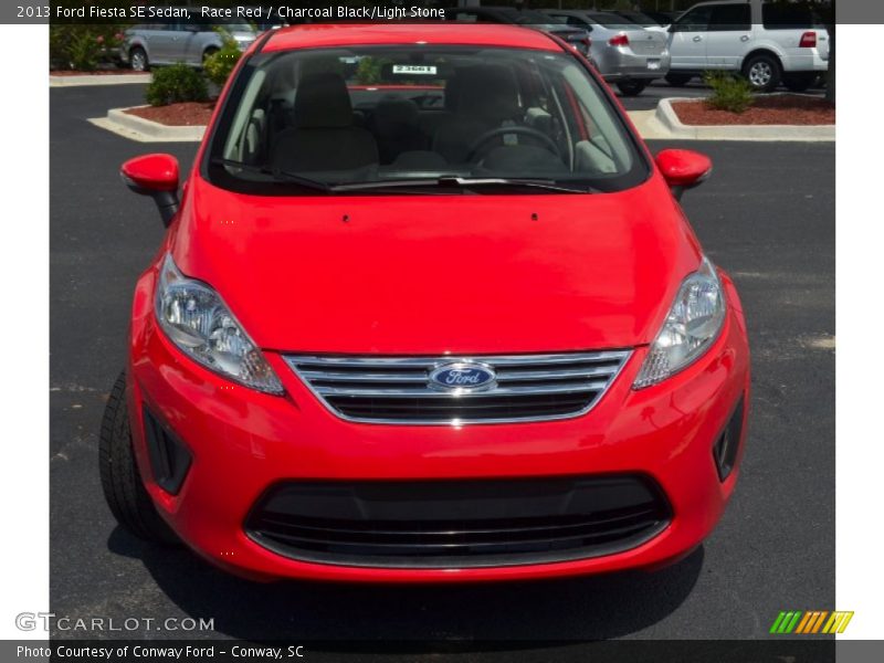 Race Red / Charcoal Black/Light Stone 2013 Ford Fiesta SE Sedan