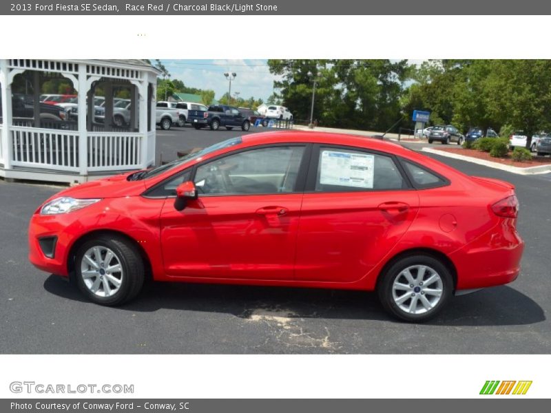 Race Red / Charcoal Black/Light Stone 2013 Ford Fiesta SE Sedan