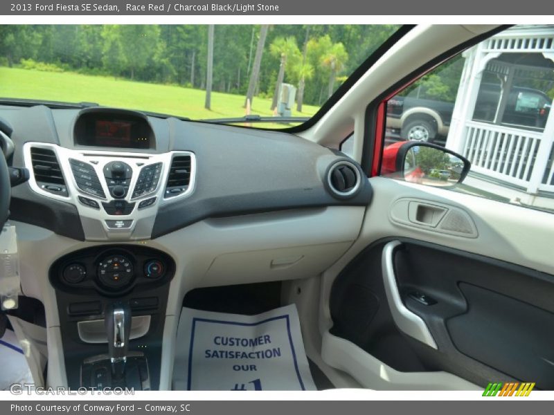 Race Red / Charcoal Black/Light Stone 2013 Ford Fiesta SE Sedan