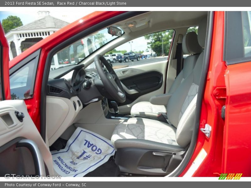 Race Red / Charcoal Black/Light Stone 2013 Ford Fiesta SE Sedan