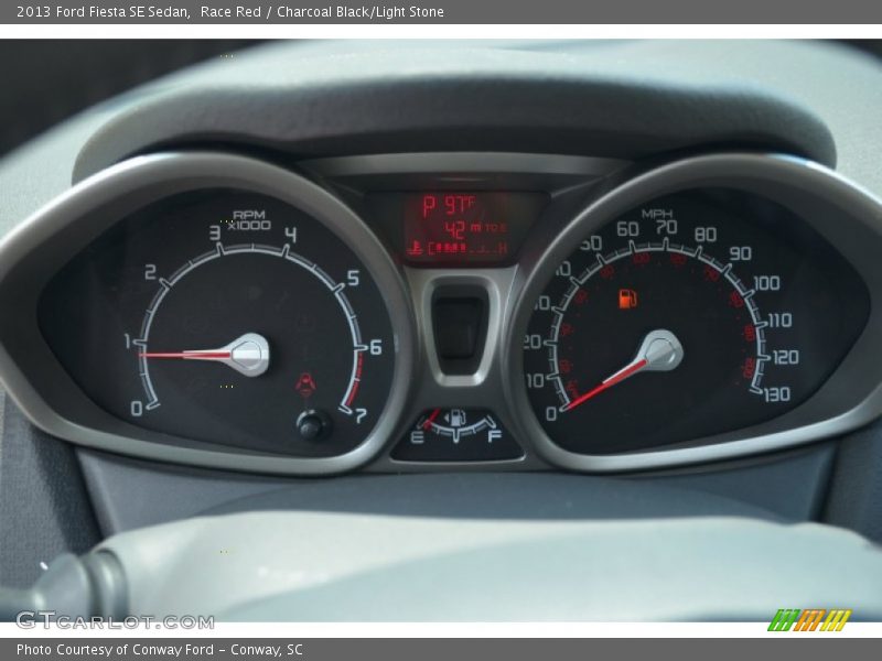 Race Red / Charcoal Black/Light Stone 2013 Ford Fiesta SE Sedan