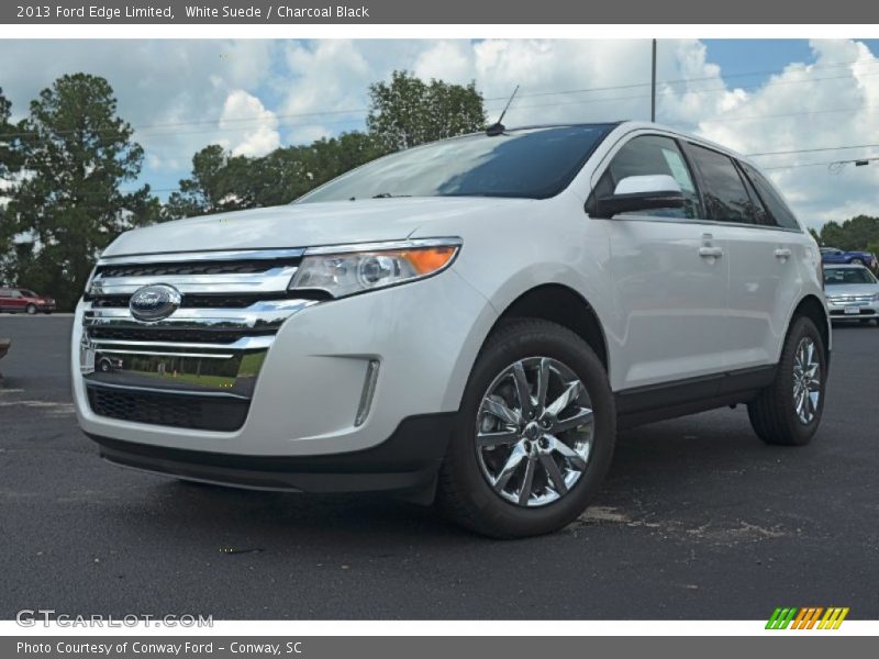 White Suede / Charcoal Black 2013 Ford Edge Limited